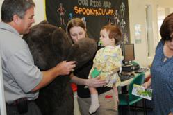 Barhorst greets children as part of the 12th Man Kickoff Team Foundation's commitment to the Scottish Rite Children's Hosptial in Dallas